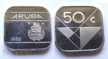 Duże zdjęcie Aruba, 50 centów 1986