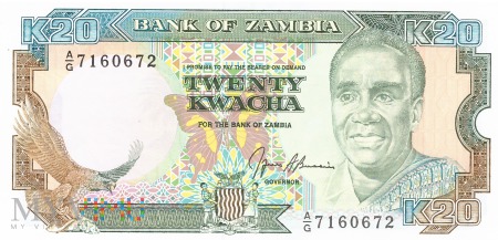 Duże zdjęcie Zambia - 20 kwacha (1991)