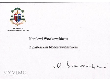 List od Arcybiskupa Edwarda Ozorowskiego