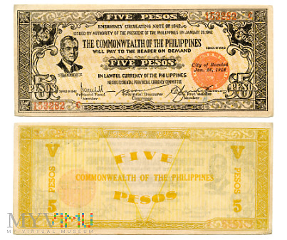 Duże zdjęcie 5 Pesos 1942 (153282 C)