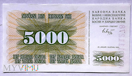 BiH 5000 dinarów 1993