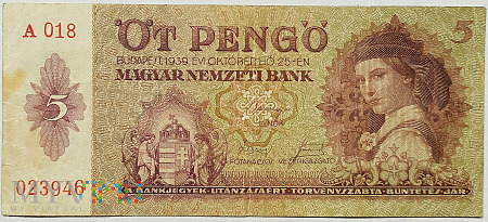 Węgry 5 pengo 1939