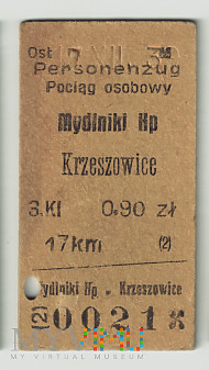 Bilet Mydlniki Hp - Krzeszowice 1939
