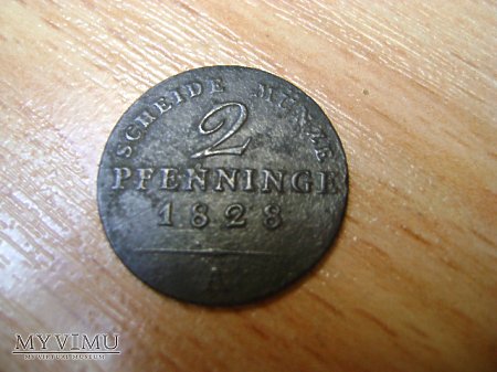 180 einen thaler, 2 pfennige 1828