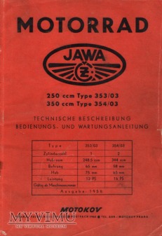 JAWA 353/03 354/03. Instrukcja z 1956 r.