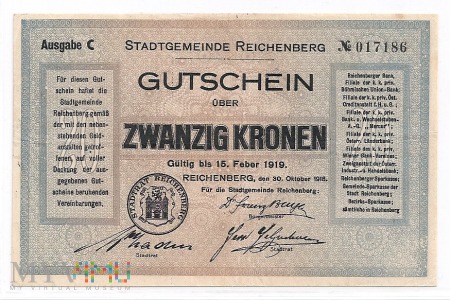 Austria-Notgeld.Aw.20 Kronen.1919