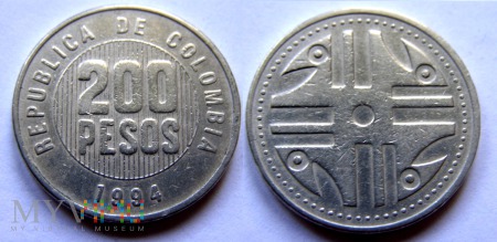 Duże zdjęcie Kolumbia, 200 PESOS 1994