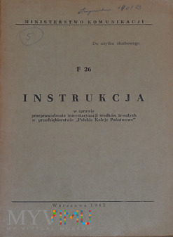 F26-1962 Instrukcja o inwentaryzacji środków trw.