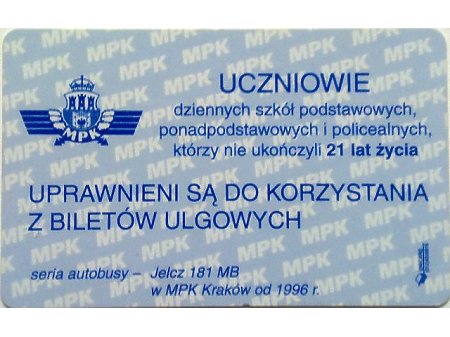 Bilet MPK Kraków 53