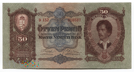 Duże zdjęcie Węgry - 50 pengo, 1932r. UNC