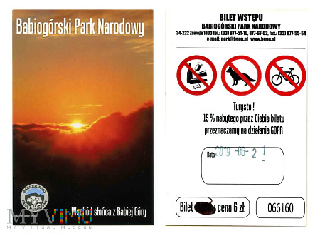 Babiogórski Park Narodowy - bilet