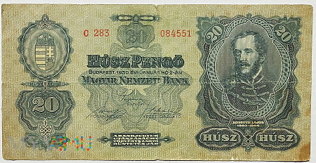 Węgry 20 pengo 1930