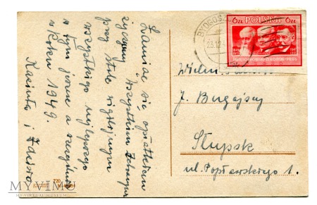 1948 Bałwanek - Muchomor - koniczyny pocztówka