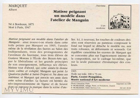 Marquet - Matisse malujący modelkę w atelier
