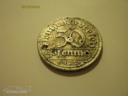 50 pfennig z 1922r.alu.