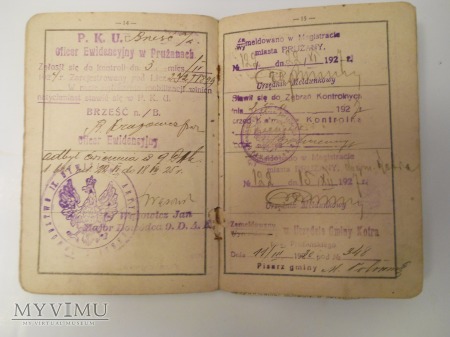 Książeczka wojskowa 9 DAK 1921'
