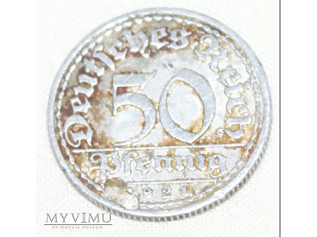 50 pfennig 1921 A aluminium