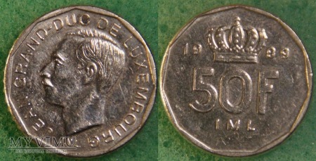 Duże zdjęcie Luksemburg, 50 Francs 1989