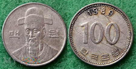 Duże zdjęcie Korea, 100 Won 1989