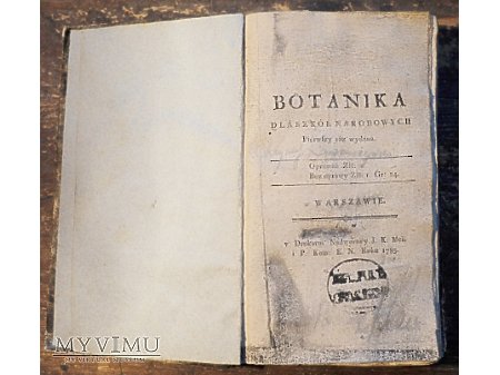 BOTANIKA DLA SZKÓŁ NARODOWYCH - 1785 r.