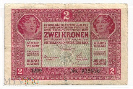 Austro - Węgry.1.Aw.2 korony.1917