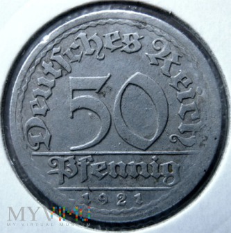 50 fenigów 1921 r. Niemcy (Republika Weimarska)