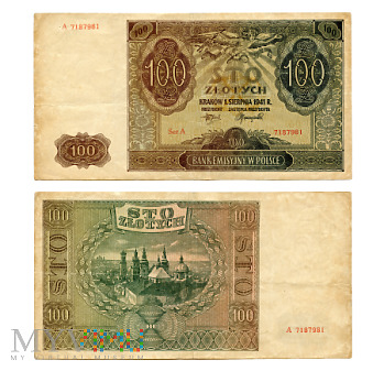 Duże zdjęcie 100 złotych 1941 (A 7187981)