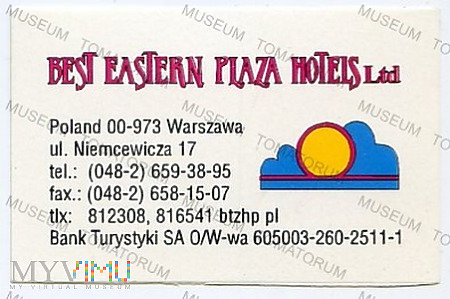 Duże zdjęcie Warszawa - "Best Eastern Plaza Hotels Ltd."