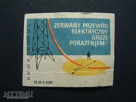 Etykieta - Zerwany przewód elektryczny