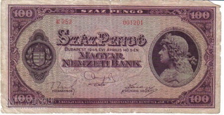 Duże zdjęcie 100 pengo 1945