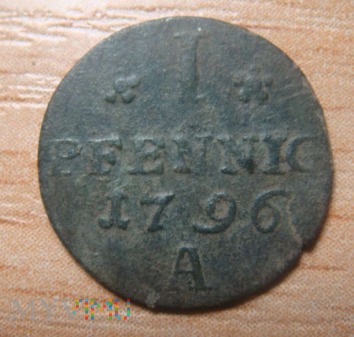 Brandenburgia-Prusy 1 Pfennig 1796 A