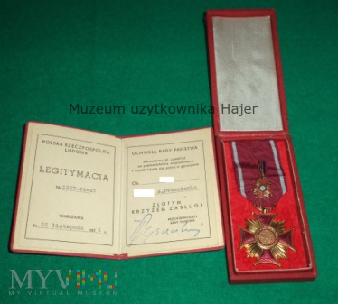 Duże zdjęcie Złoty Krzyż Zasługi - 1971