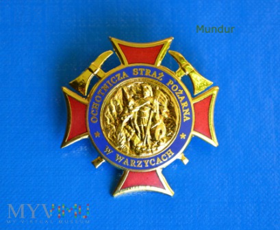 Odznaka pamiątkowa OSP w Warzycach emaliowana