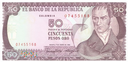 Kolumbia - 50 pesos oro (1986)