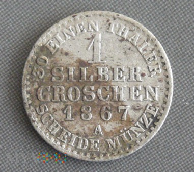 Duże zdjęcie 1 silber groschen srebrny grosz 1867