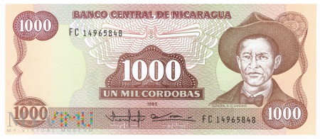 Duże zdjęcie Nikaragua - 1 000 córdob (1985)