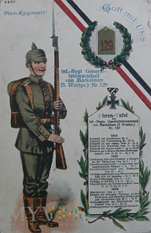 Widokówka z 129 regimentu piechoty