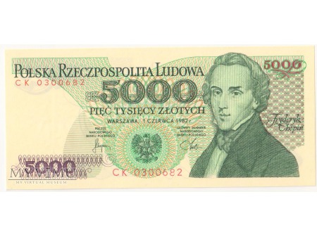 5000 złotych 1982 rok seria CK