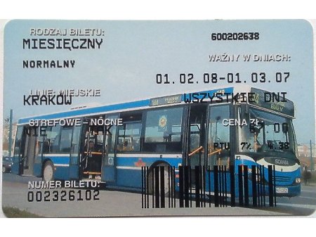 Bilet MPK Kraków 55