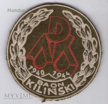 Emblemat kombatancki AK Baon KILIŃSKI 1940-1944