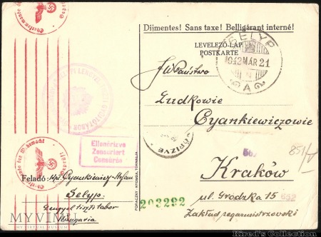 Duże zdjęcie Formularz pocztowy wysłany z Węgier do GG