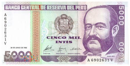 Peru - 5 000 intis (1988)