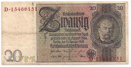 Niemcy.43.Aw.20 reichsmark.1929.P-181b