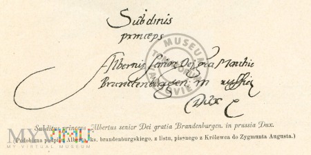 Podpis Alberta ks. brandenburskiego
