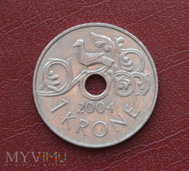 Moneta norweska: 1 krone 2004
