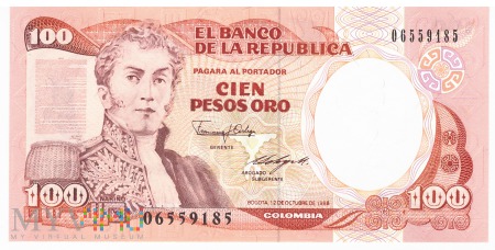 Kolumbia - 100 pesos oro (1988)
