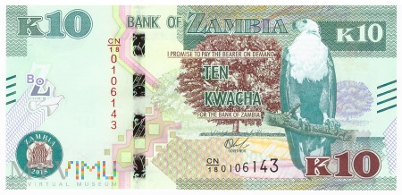 Duże zdjęcie Zambia - 10 kwacha (2018)