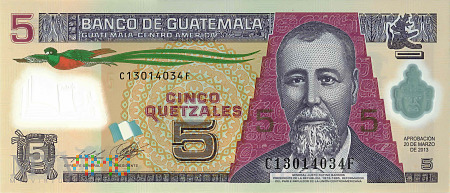 Gwatemala - 5 quetzali (2013)
