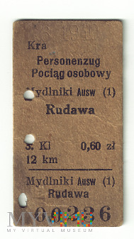 Bilet Mydlniki Ausweiche - Rudawa 1940