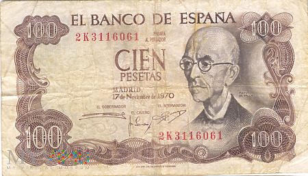 Hiszpania 100 Pesetas (100 ESP) 1970